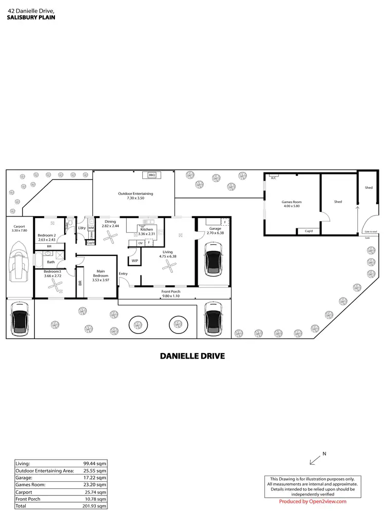 Floorplan of Homely house listing, 42 Danielle Drive, Salisbury Plain SA 5109