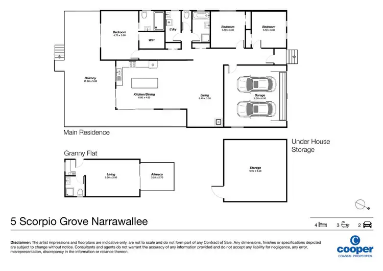 Floorplan of Homely house listing, 5 Scorpio Grove, Narrawallee NSW 2539