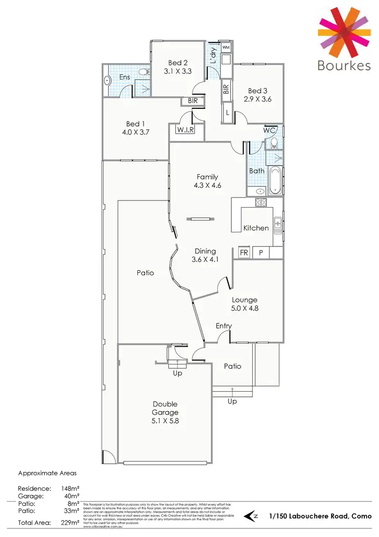 Floorplan of Homely semi-detached listing, 1/150 Labouchere Road, Como WA 6152