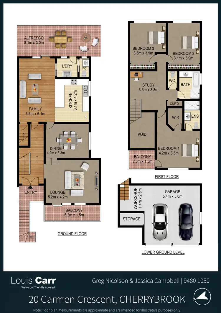 Floorplan of Homely semi-detached listing, 20 Carmen Crescent, Cherrybrook NSW 2126