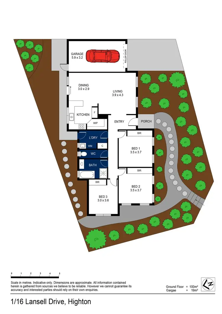 Floorplan of Homely townhouse listing, 1/16 Lansell Drive, Highton VIC 3216