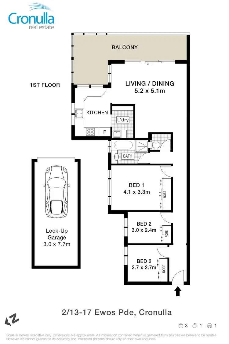 Floorplan of Homely apartment listing, 2/13-17 Ewos Parade, Cronulla NSW 2230
