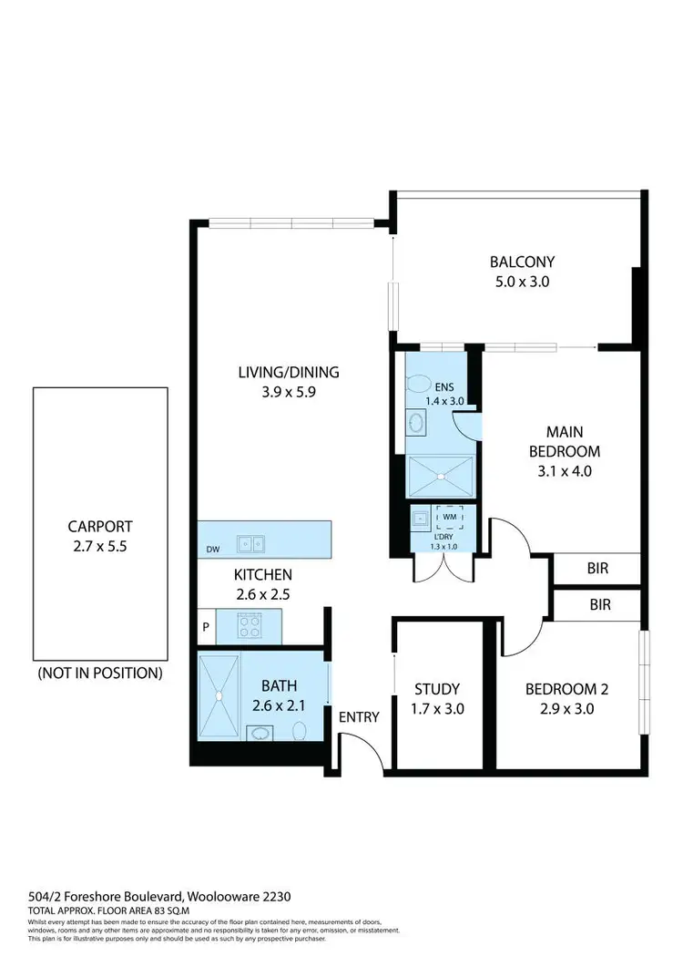 Floorplan of Homely apartment listing, 504/2 Foreshore Boulevarde, Woolooware NSW 2230