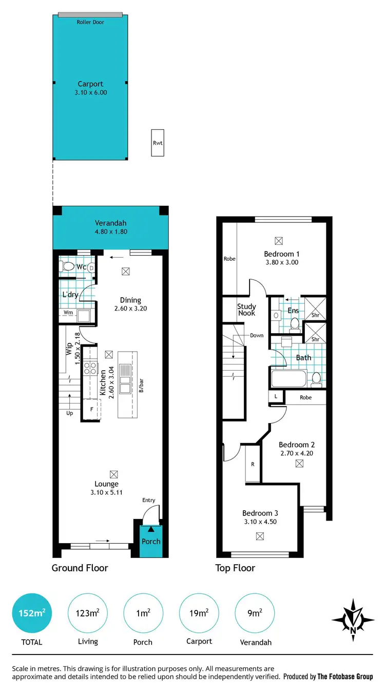 Floorplan of Homely townhouse listing, 13 Goodhall Street, Lightsview SA 5085