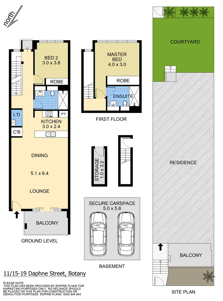 Floorplan of Homely townhouse listing, 11/15-19 Daphne Street, Botany NSW 2019