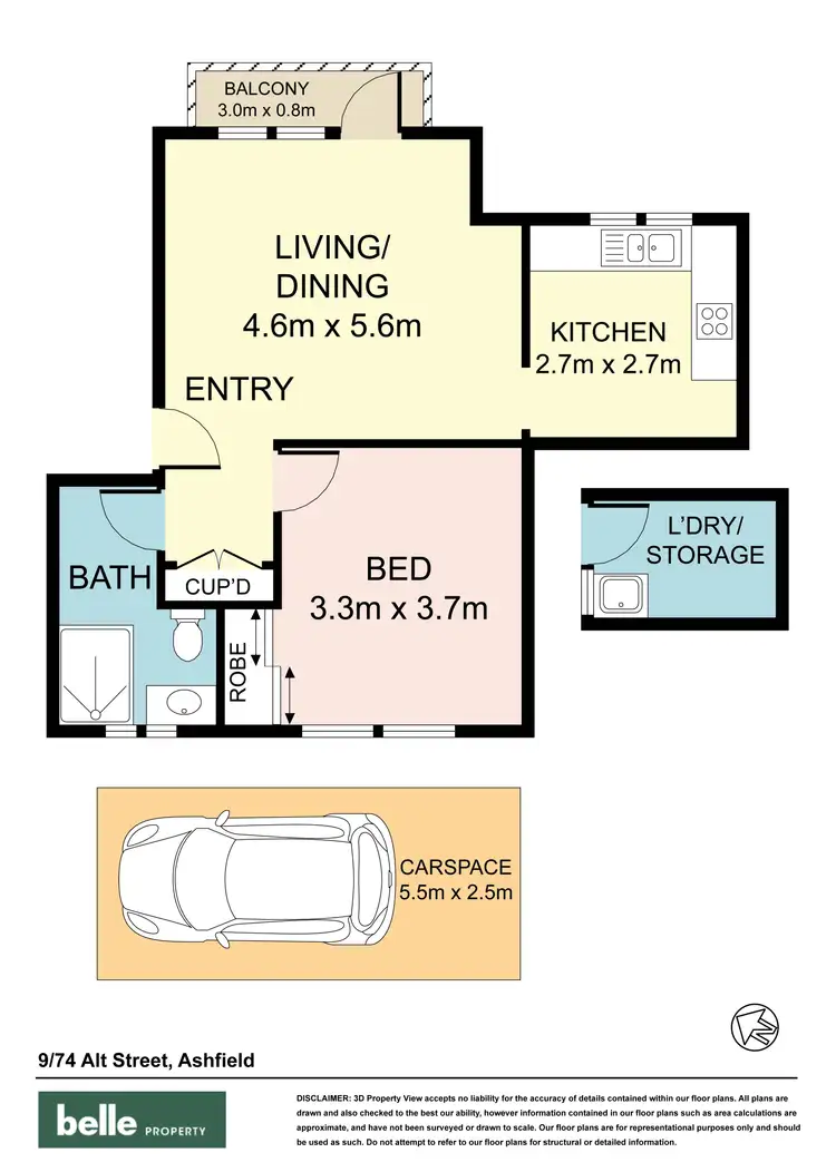 Floorplan of Homely unit listing, 9/74 Alt Street, Ashfield NSW 2131