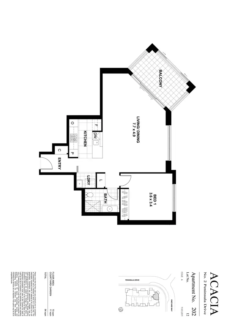 Floorplan of Homely apartment listing, 202/2 Peninsula Drive, Breakfast Point NSW 2137