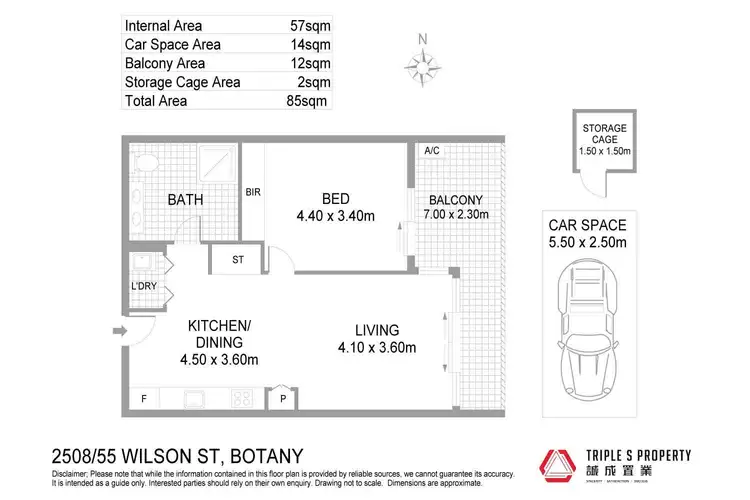 Floorplan of Homely apartment listing, 2508/55 Wilson Street, Botany NSW 2019