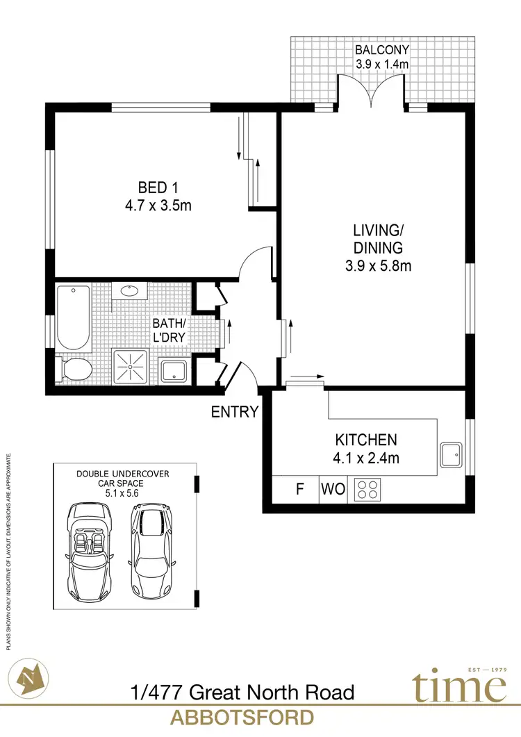 Floorplan of Homely apartment listing, 1/477 Great North Road, Abbotsford NSW 2046