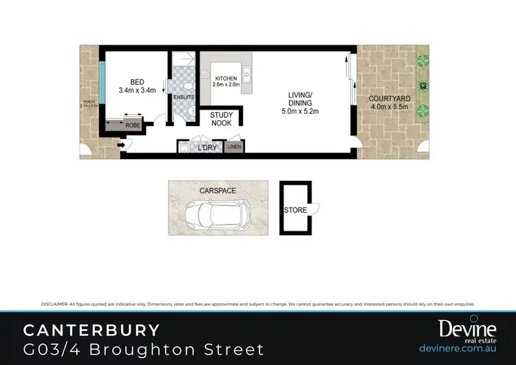 Floorplan of Homely apartment listing, G03/4 Broughton Street, Canterbury NSW 2193