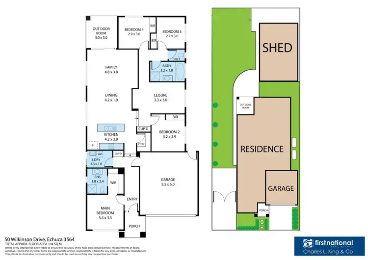 Floorplan of Homely house listing, 50 Wilkinson Drive, Echuca VIC 3564