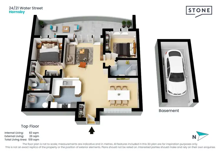 Floorplan of Homely apartment listing, 24/21 Water Street, Hornsby NSW 2077