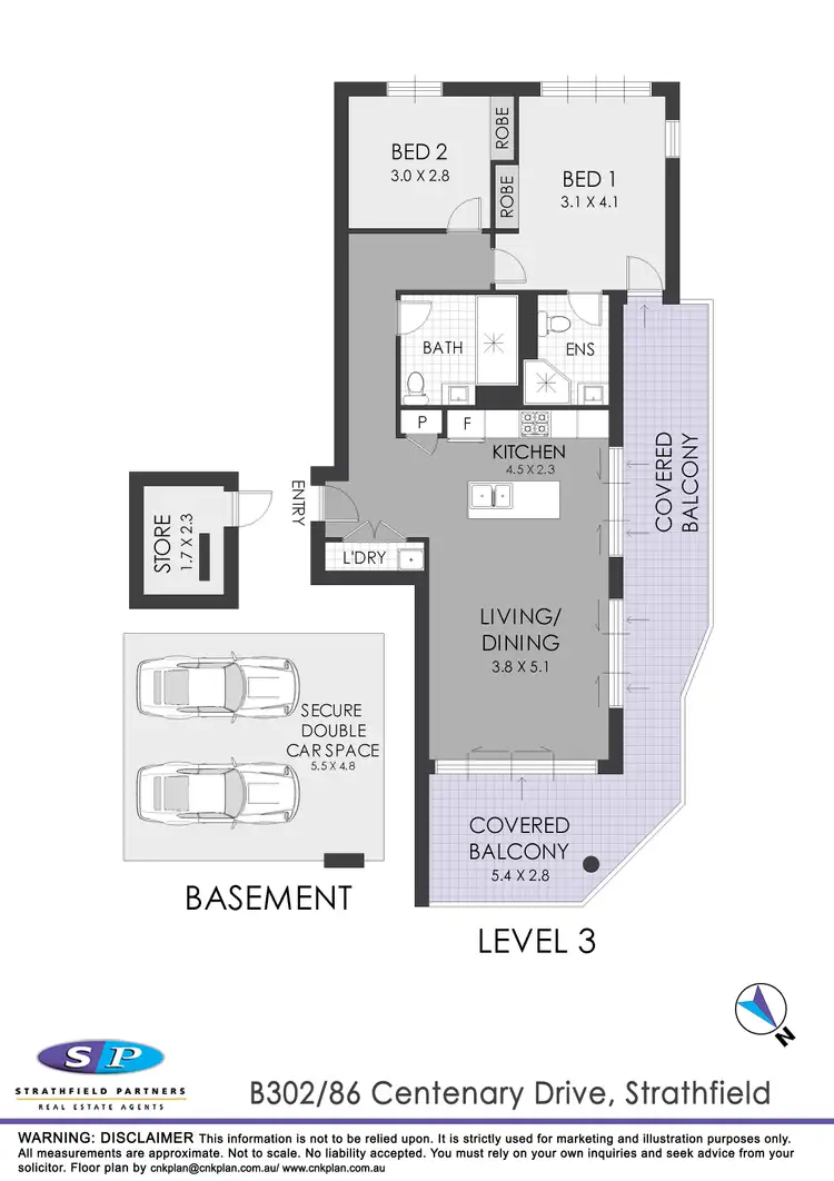 Floorplan of Homely apartment listing, B302/86 Centenary Drive, Strathfield NSW 2135