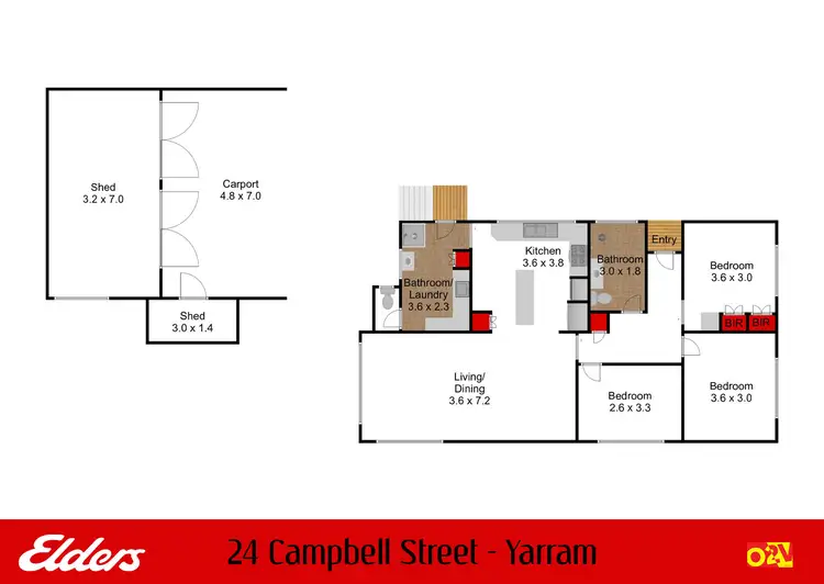Floorplan of Homely house listing, 24 Campbell Street, Yarram VIC 3971
