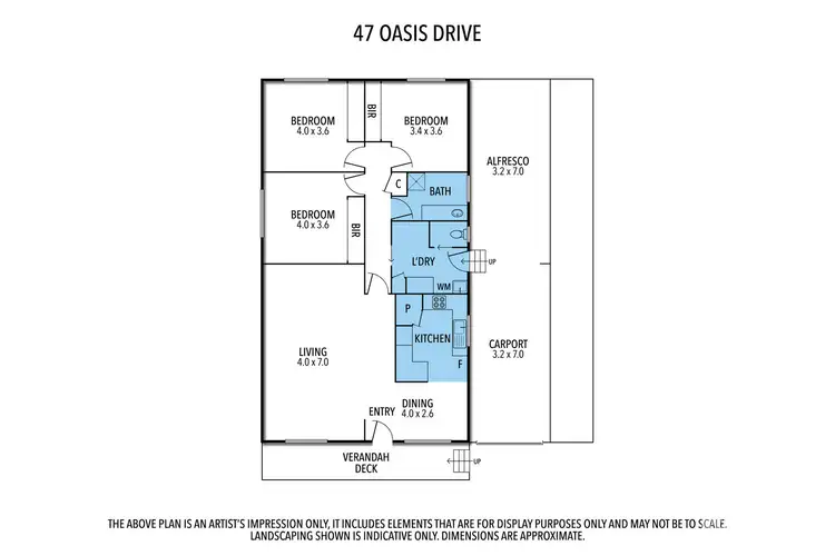Floorplan of Homely house listing, 47 Oasis Drive, Cobram VIC 3644