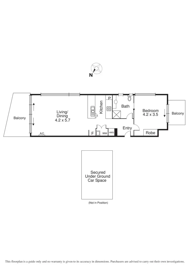 Floorplan of Homely apartment listing, 505/78 Eastern Road, South Melbourne VIC 3205