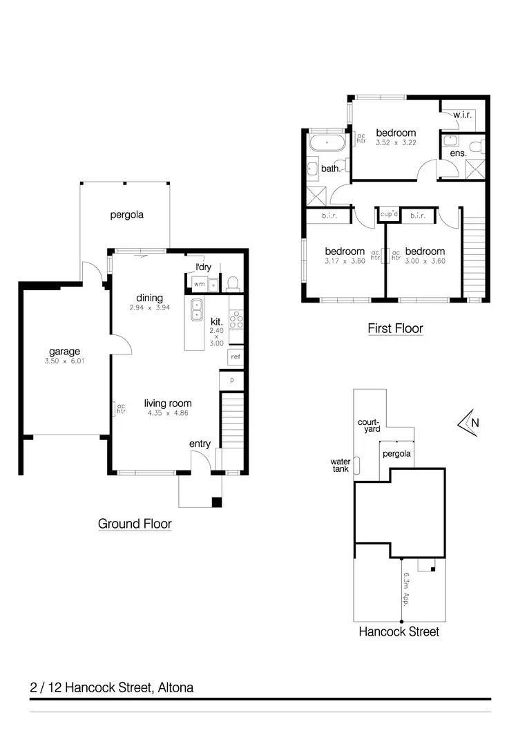 Floorplan of Homely townhouse listing, 2/12 Hancock Street, Altona VIC 3018