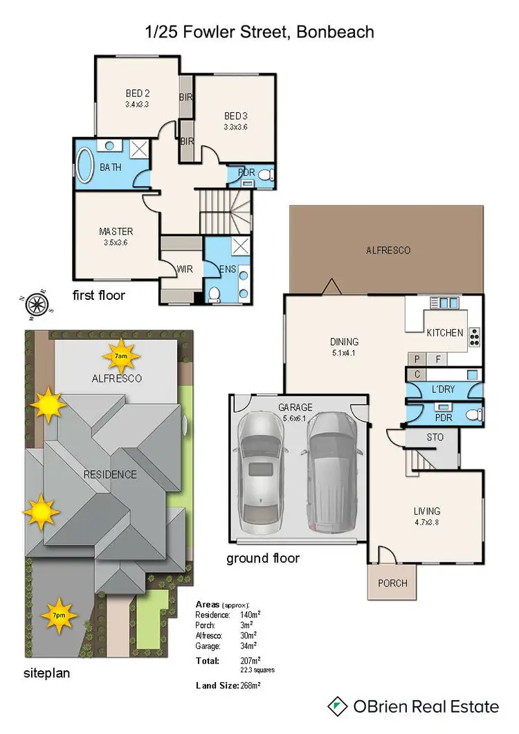 Floorplan of Homely townhouse listing, 1/25 Fowler Street, Bonbeach VIC 3196