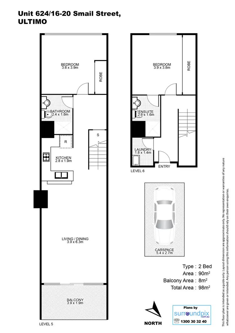 Floorplan of Homely apartment listing, 624/16-20 Smail Street, Ultimo NSW 2007