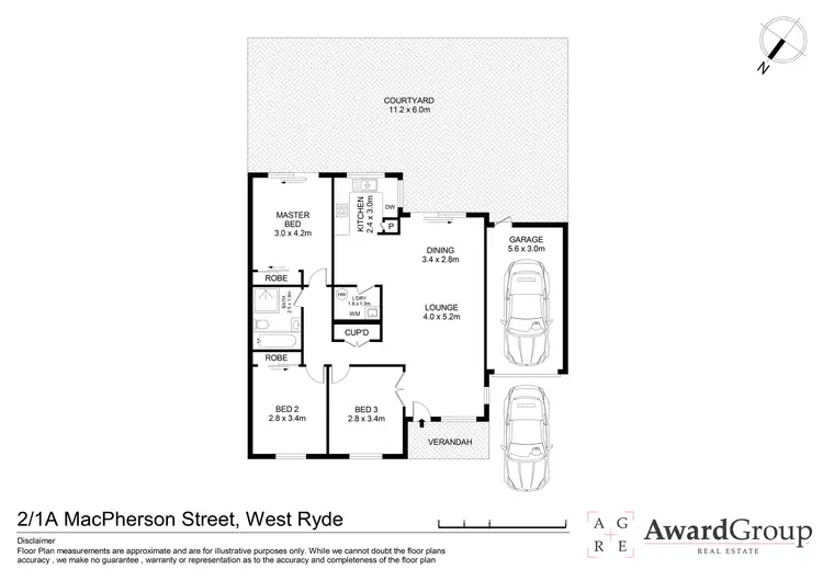 Floorplan of Homely villa listing, 2/1A MacPherson Street, West Ryde NSW 2114