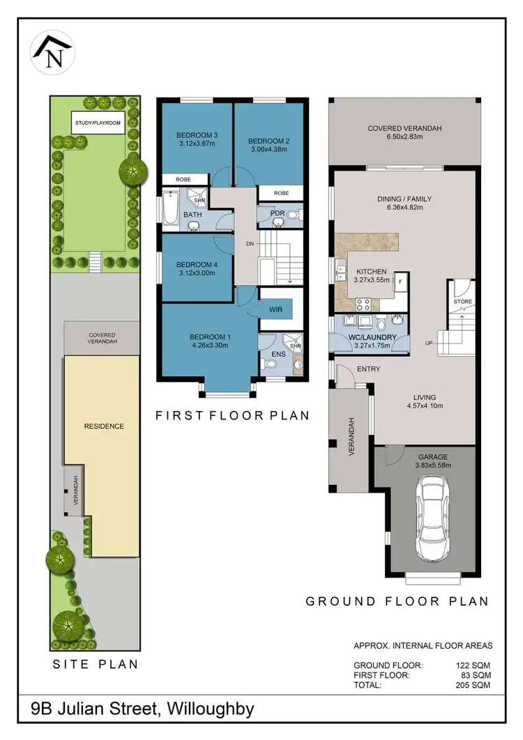 Floorplan of Homely semi-detached listing, 9B Julian Street, Willoughby NSW 2068