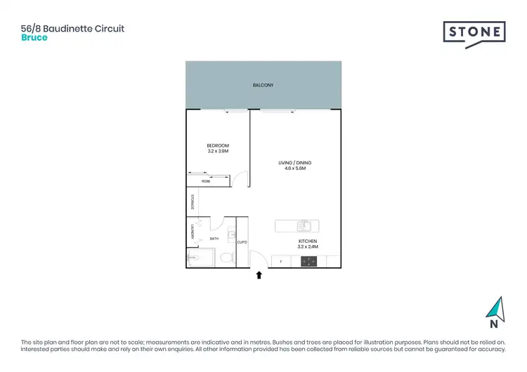 Floorplan of Homely apartment listing, 56/8 Baudinette Circuit, Bruce ACT 2617