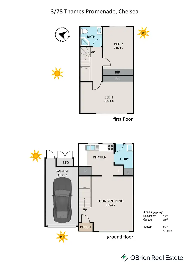 Floorplan of Homely unit listing, 3/78 Thames Promenade, Chelsea VIC 3196
