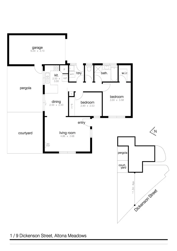 Floorplan of Homely unit listing, 1/9 Dickenson Street, Altona Meadows VIC 3028