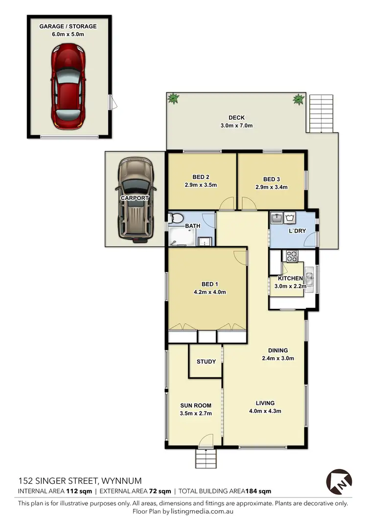 Floorplan of Homely house listing, 152 Singer Street, Wynnum QLD 4178
