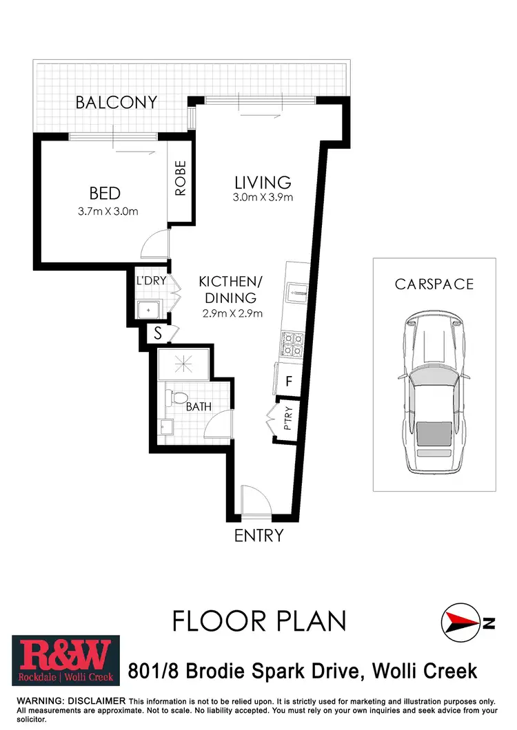 Floorplan of Homely apartment listing, 801/8 Brodie Spark Drive, Wolli Creek NSW 2205