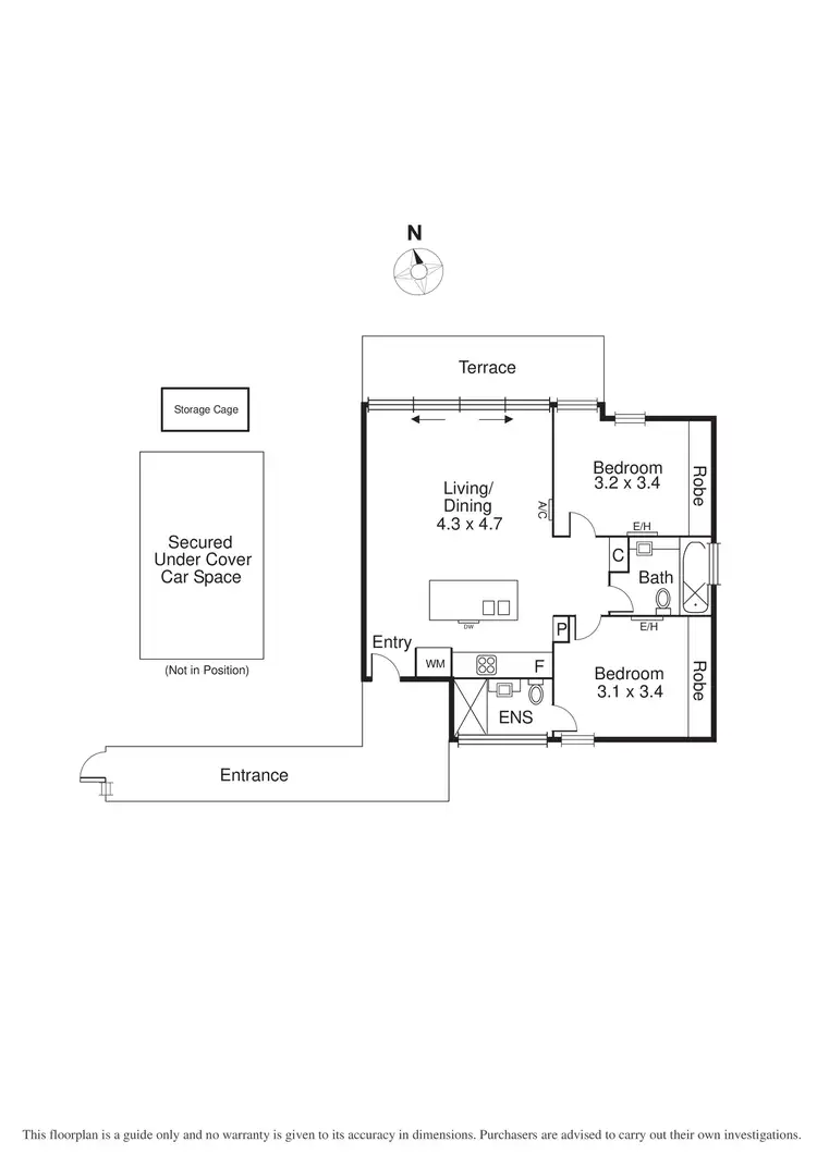 Floorplan of Homely apartment listing, 12/17 Pine Avenue, Elwood VIC 3184