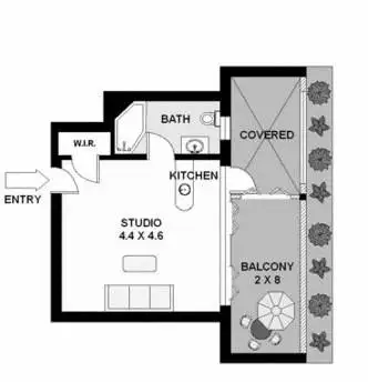 Floorplan of Homely studio listing, 1/27 Billyard Avenue, Elizabeth Bay NSW 2011