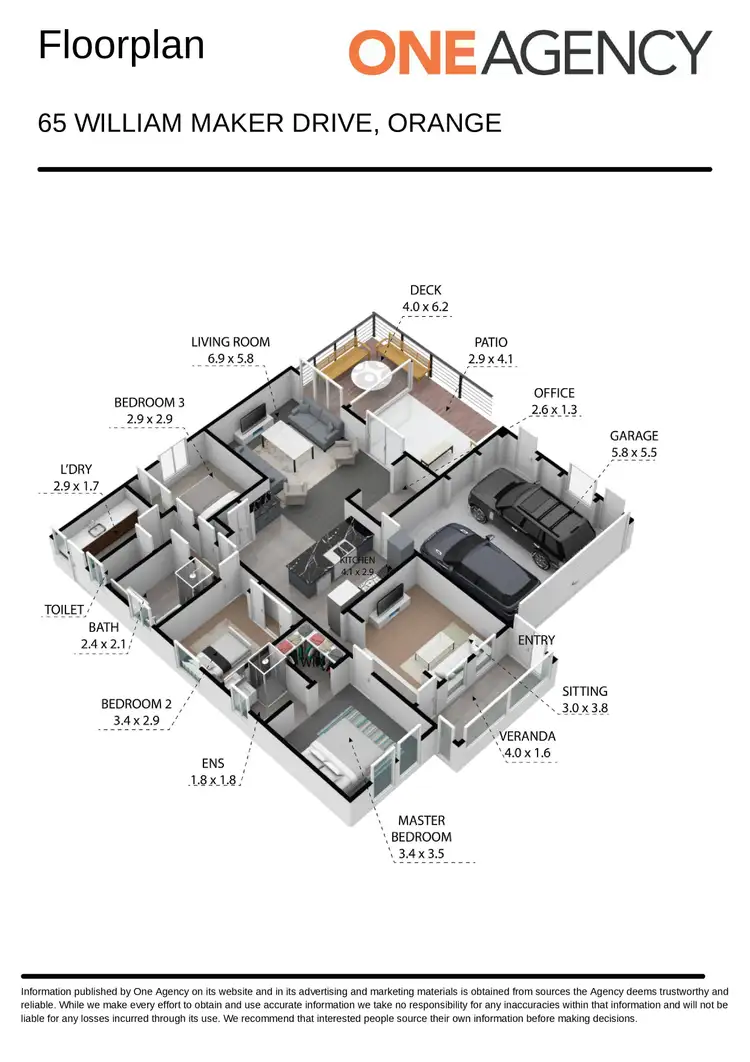 Floorplan of Homely house listing, 65 William Maker Drive, Orange NSW 2800