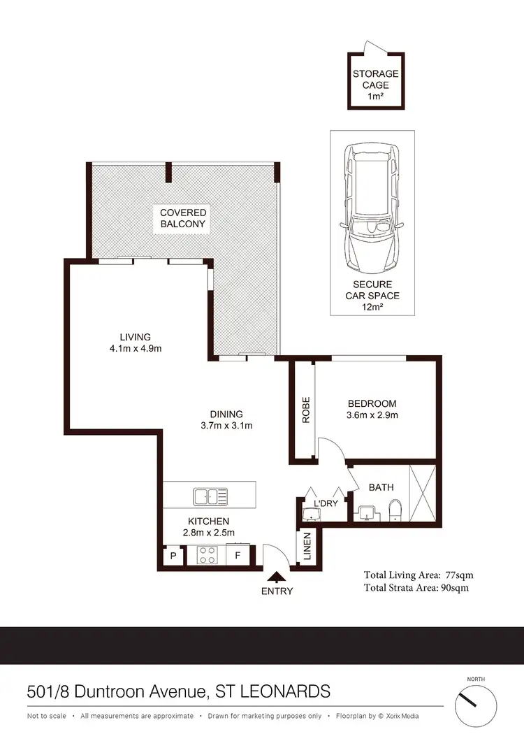 Floorplan of Homely apartment listing, 501/8 Duntroon Avenue, St Leonards NSW 2065