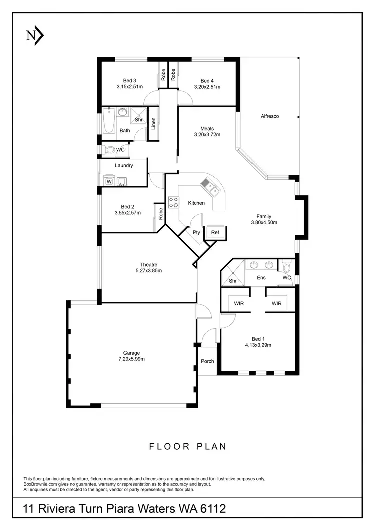 Floorplan of Homely house listing, 11 Riviera Turn, Piara Waters WA 6112