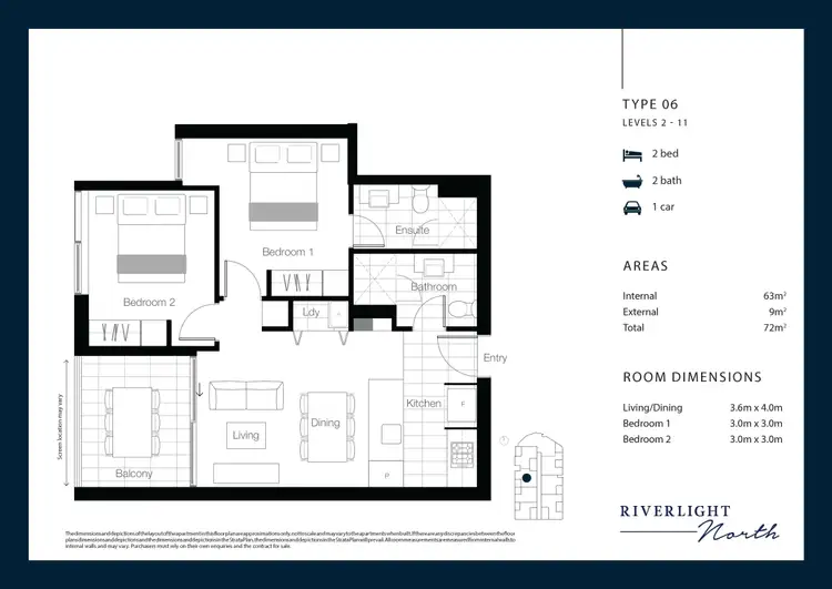 Floorplan of Homely apartment listing, 20206/320 MacArthur Avenue, Hamilton QLD 4007
