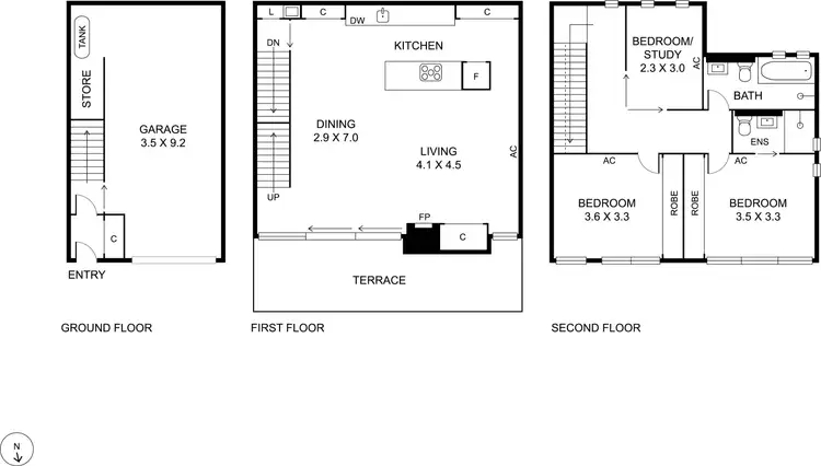 Floorplan of Homely house listing, 44 Freeman Street, Richmond VIC 3121