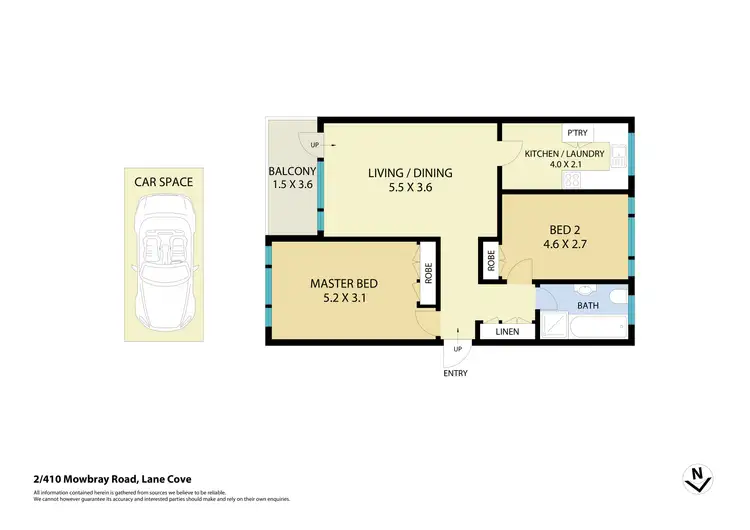Floorplan of Homely apartment listing, 2/410 Mowbray Road, Lane Cove NSW 2066