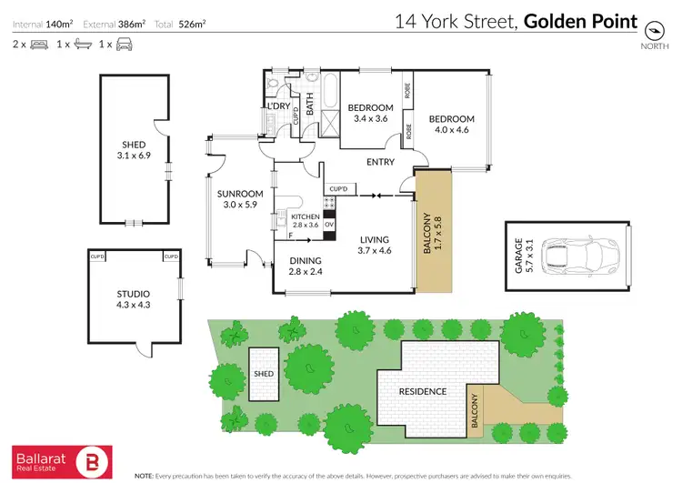 Floorplan of Homely house listing, 14 York Street, Golden Point VIC 3350