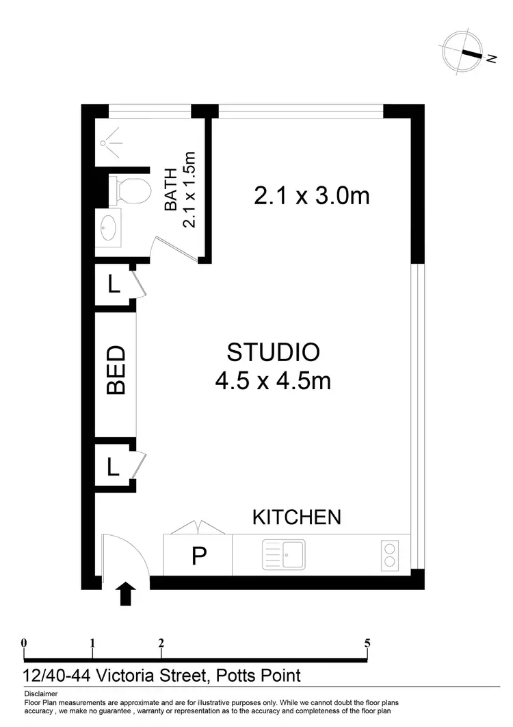 Floorplan of Homely studio listing, 12/40-44 Victoria Street, Potts Point NSW 2011