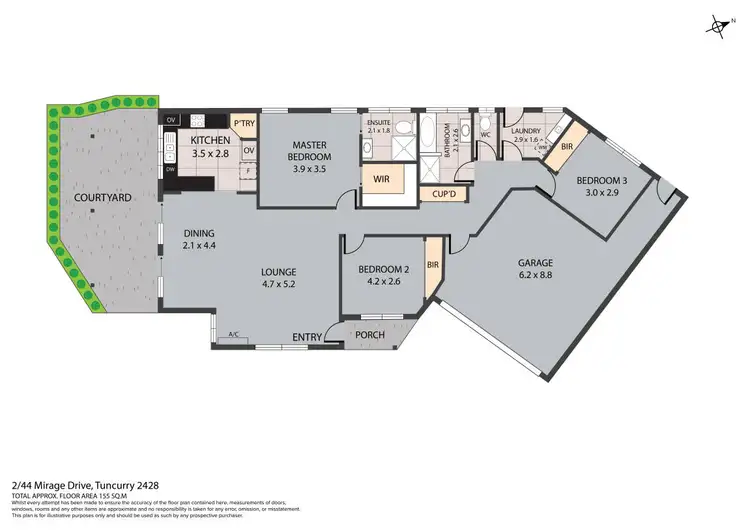 Floorplan of Homely villa listing, 2/44 Mirage Drive, Tuncurry NSW 2428
