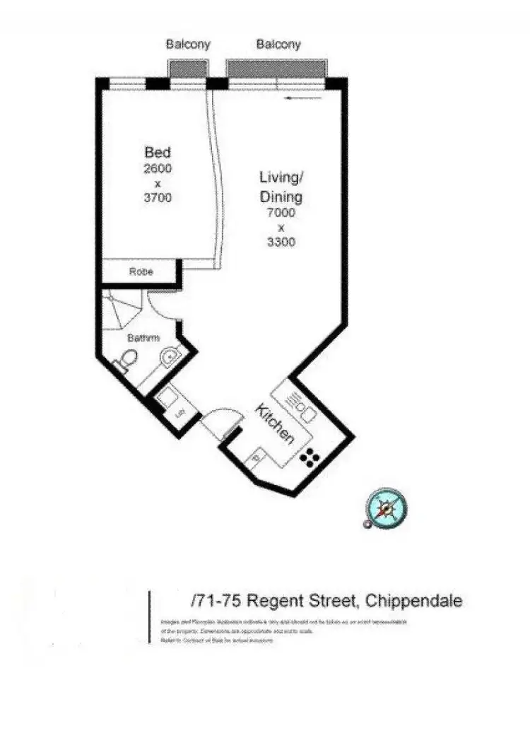Floorplan of Homely apartment listing, 106/71-75 Regent Street, Chippendale NSW 2008