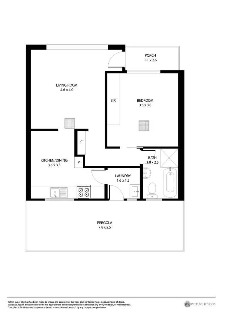 Floorplan of Homely unit listing, 3/4 Mitchell Street West, Seaton SA 5023