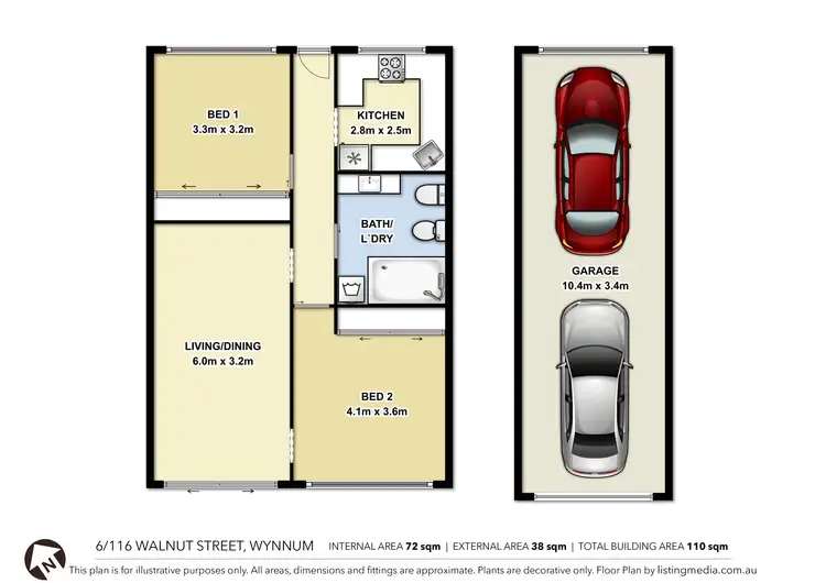 Floorplan of Homely unit listing, 6/116 Walnut Street, Wynnum QLD 4178