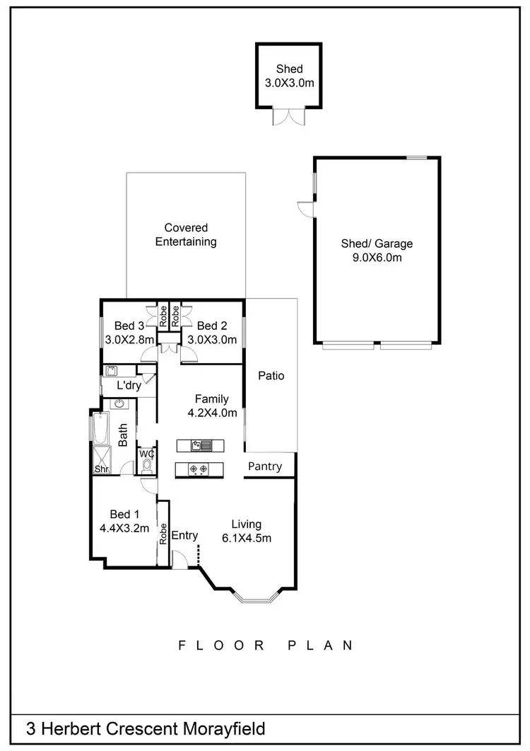 Floorplan of Homely house listing, 3 Herbert Crescent, Morayfield QLD 4506