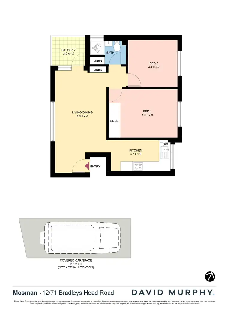 Floorplan of Homely apartment listing, 12/71 Bradleys Head Road, Mosman NSW 2088