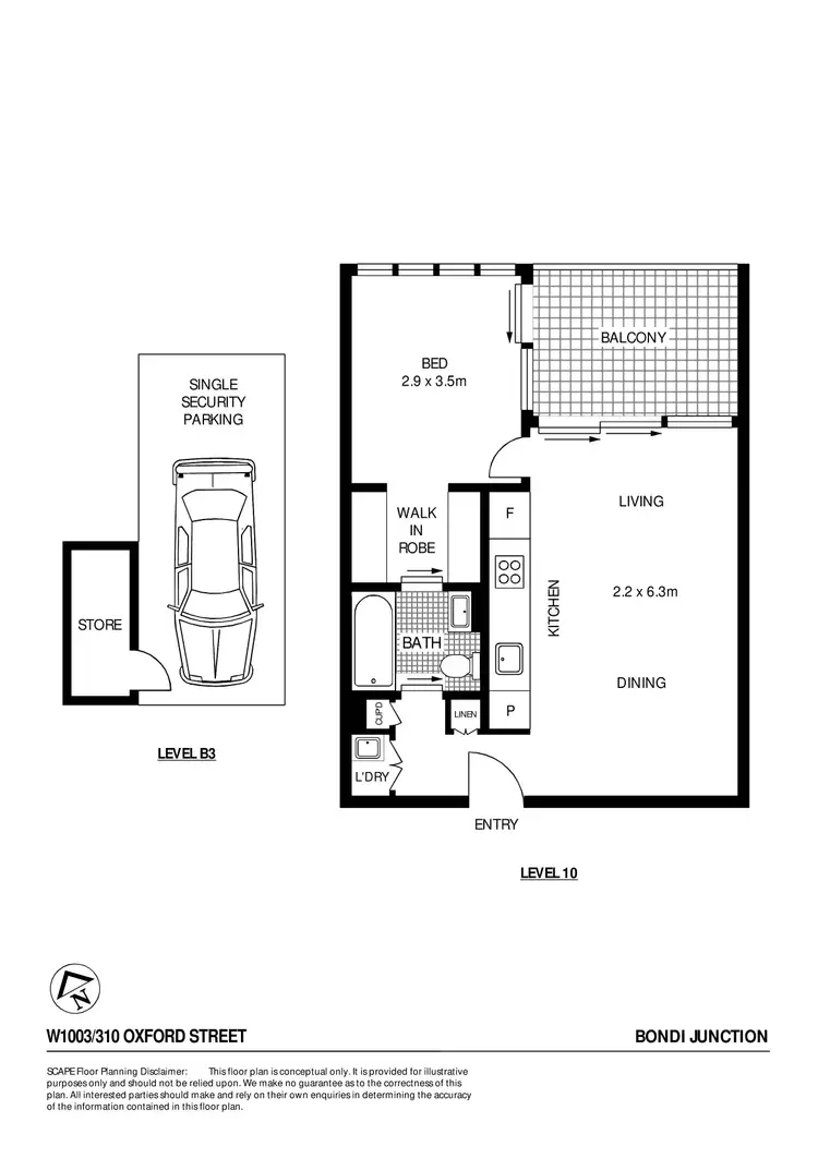 Floorplan of Homely apartment listing, W1003/310-330 Oxford Street, Bondi Junction NSW 2022