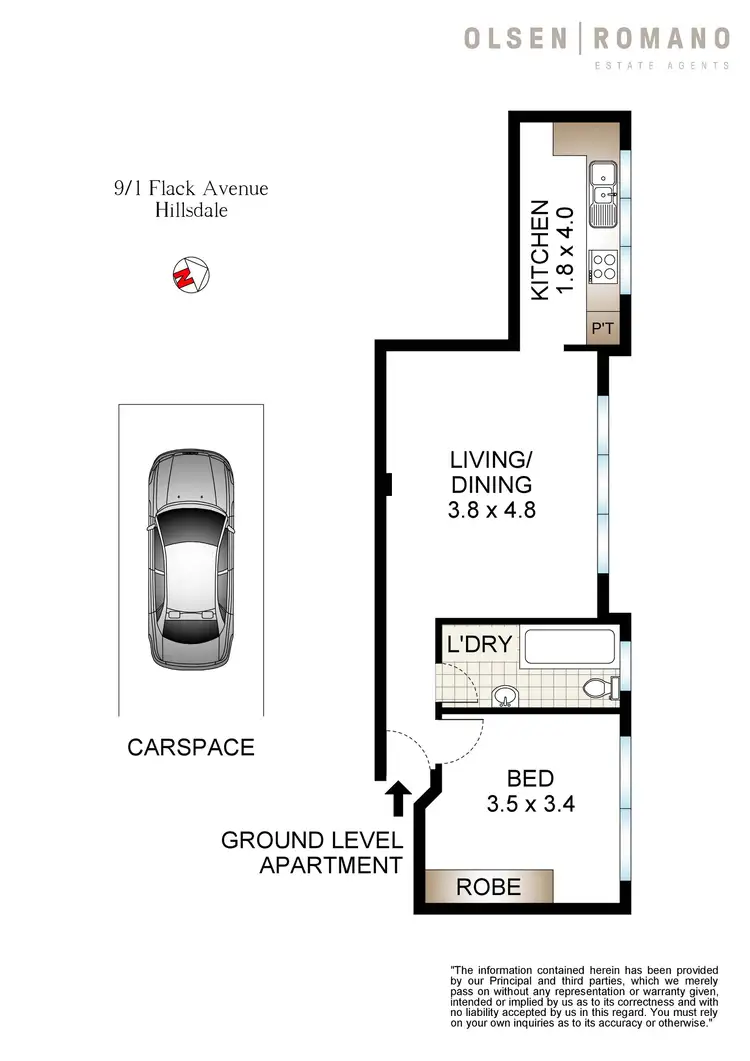 Floorplan of Homely apartment listing, 9/1 Flack Avenue, Hillsdale NSW 2036