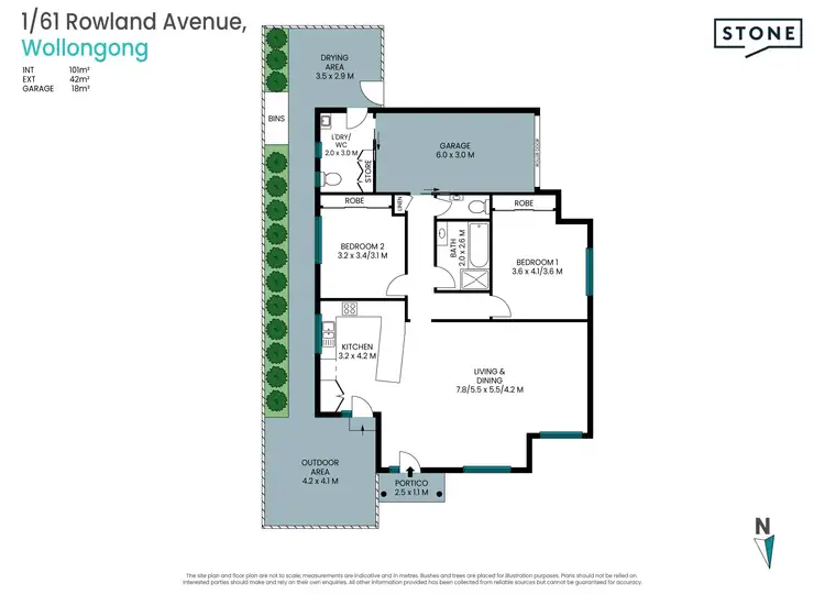 Floorplan of Homely villa listing, 1/61 Rowland Avenue, Wollongong NSW 2500