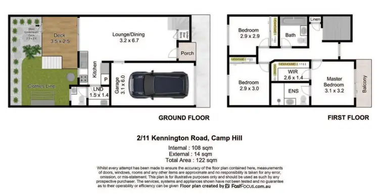 Floorplan of Homely townhouse listing, 2/11 Kennington Road, Camp Hill QLD 4152